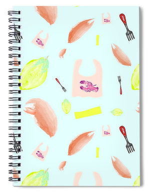 Lobster Dinner Pattern - Spiral Notebook