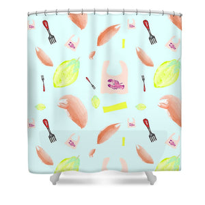 Lobster Dinner Pattern - Shower Curtain