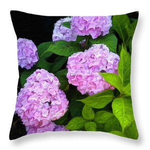 Martha's Vineyard Hydrangeas 2 - Stylized - Throw Pillow