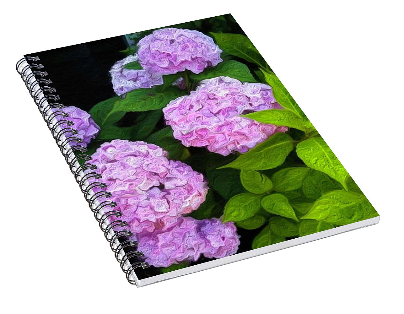 Martha's Vineyard Hydrangeas 2 - Stylized - Spiral Notebook