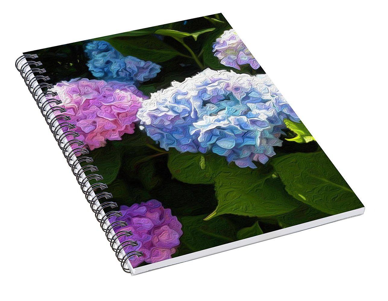Martha's Vineyard Hydrangeas - Stylized - Spiral Notebook