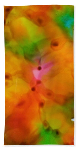 Orange Flowers Abstract - Bath Towel