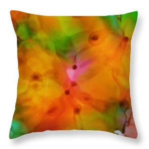 Orange Flowers Abstract - Throw Pillow