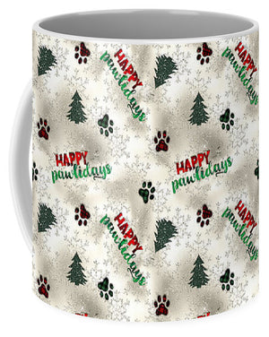 Paw Prints and Christmas Trees Pattern - Mug