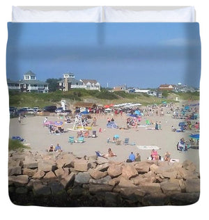People On A Beach, Narragansett, RI - Duvet Cover