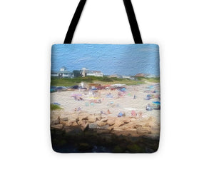 People On A Beach, Narragansett, RI - Stylized - Tote Bag