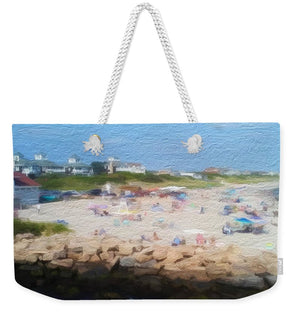People On A Beach, Narragansett, RI - Stylized - Weekender Tote Bag