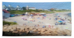 People On A Beach, Narragansett, RI - Stylized - Bath Towel