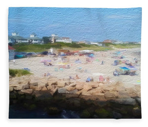People On A Beach, Narragansett, RI - Stylized - Blanket