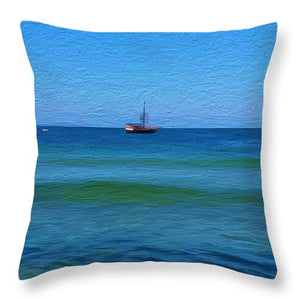 Pirate Ship, Oak Bluffs, MA - Throw Pillow