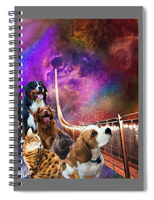 Rainbow Bridge - Cats and Dogs - Spiral Notebook