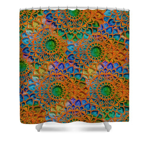 Rainbow Mandala Crochet Pattern - Shower Curtain