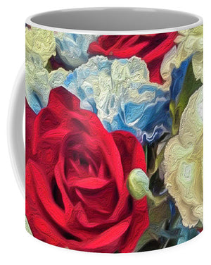 Red White and Blue Floral - Mug