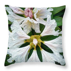 Rhododendron Flowers - Stylized - Throw Pillow