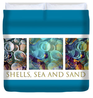 Shells, Sea and Sand Triptych - Duvet Cover