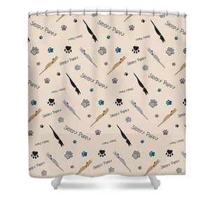 Sleepy Puppy Pattern - Shower Curtain