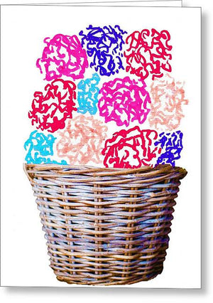 Spring Basket - Carnations - Greeting Card