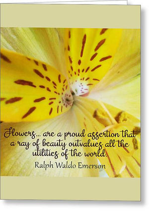 Tiger Lily - Flowers Are a Proud Assertion Quote  - Greeting Card