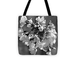 Weeping Cherry Blossom - Black and White - Tote Bag