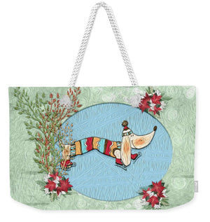 Winter Skate - Dog - Weekender Tote Bag